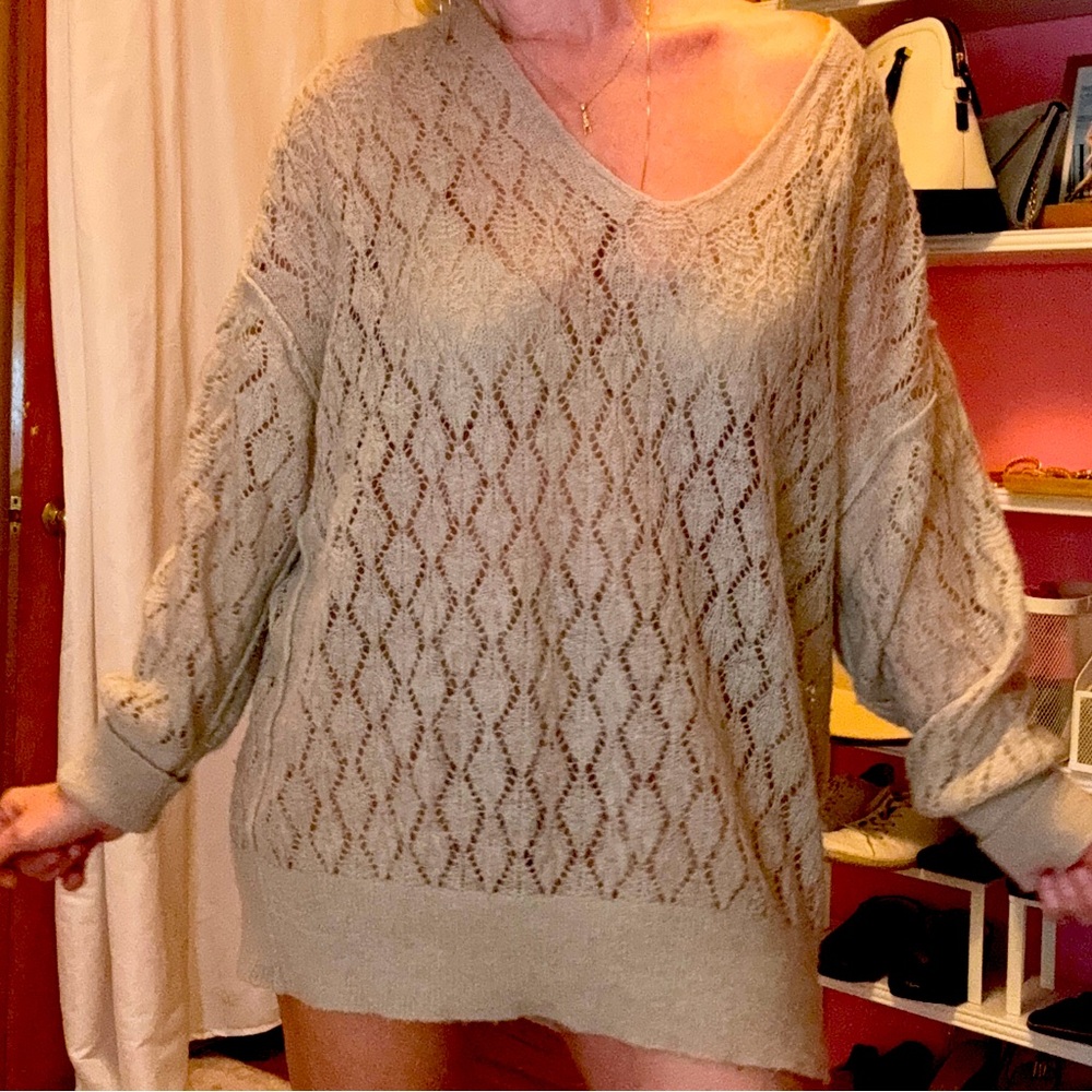 Free People Say Hello Sweater/Dress/Tunic Neutral